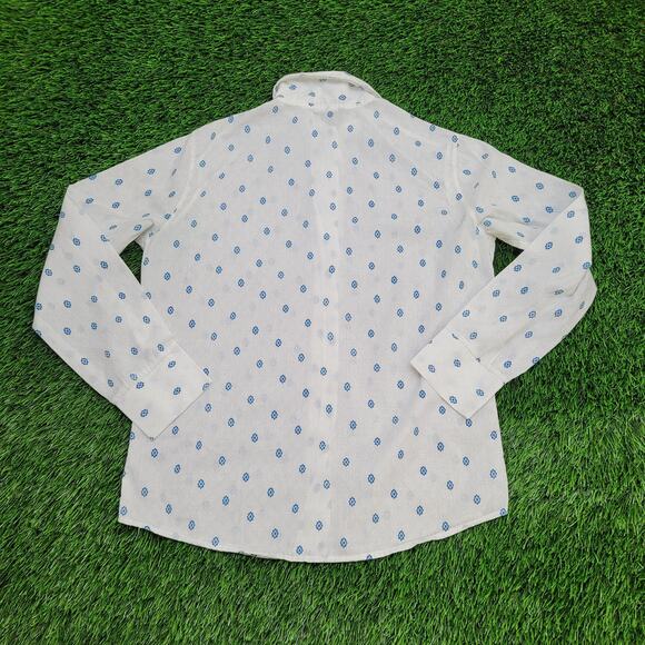 Vintage 80s Disco Hippie Shirt Women Large 20x25 Polka-Dot - Picture 5 of 10